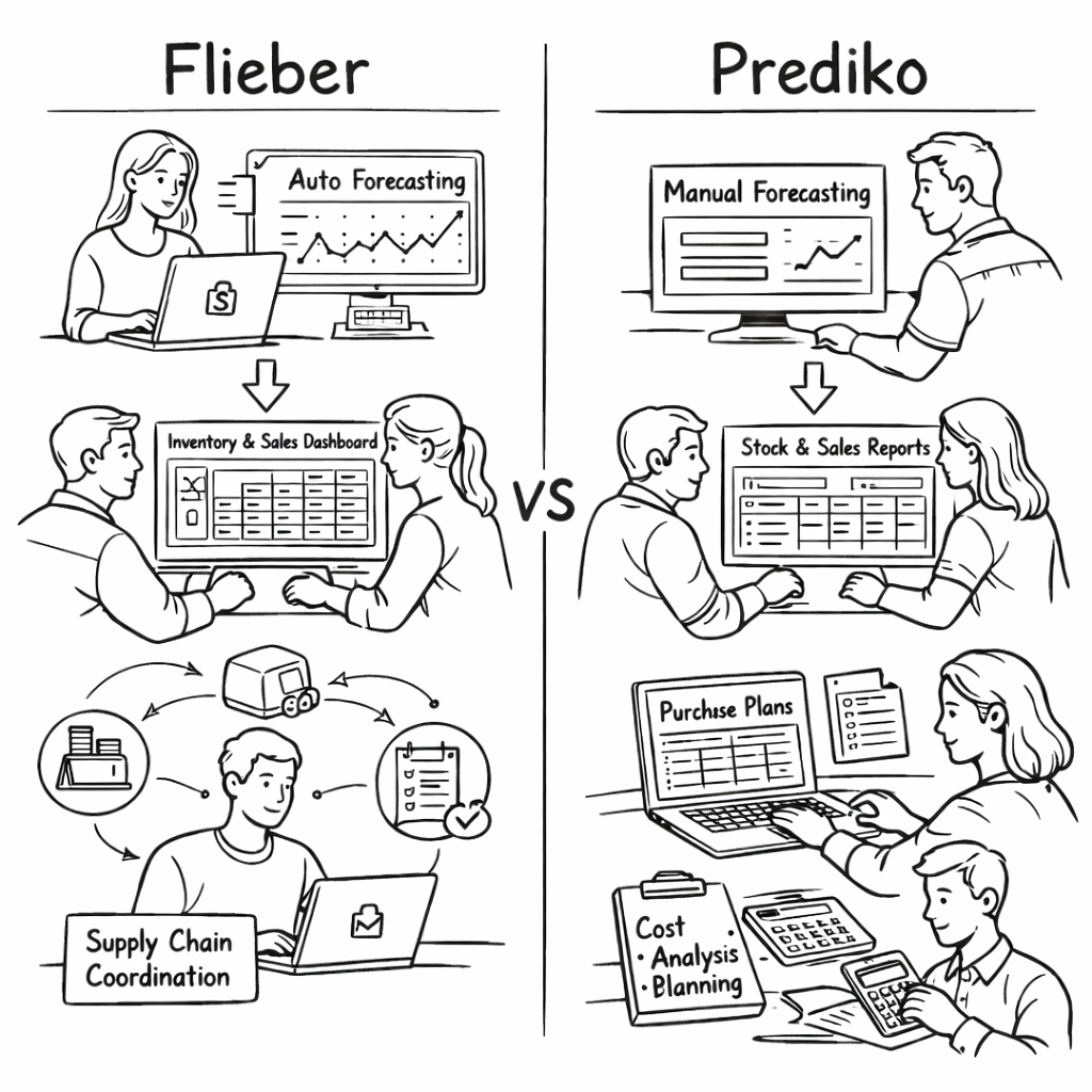 Flieber vs Prediko: practical differences for ecommerce inventory operations